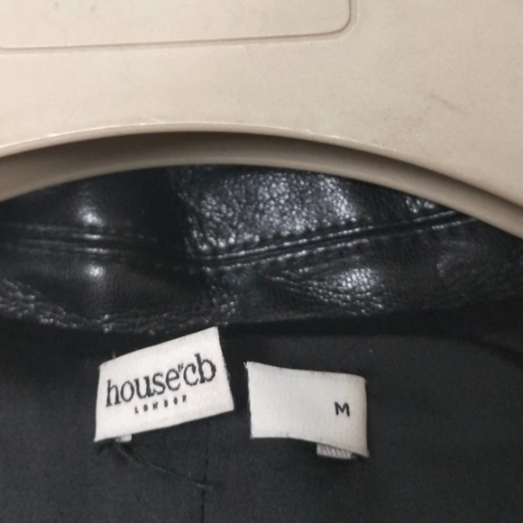 HOUSE OF CB 'Viola' Black Vegan Leather Long Sleeve Midi Dress Button-Down Dress - Picture 8 of 8